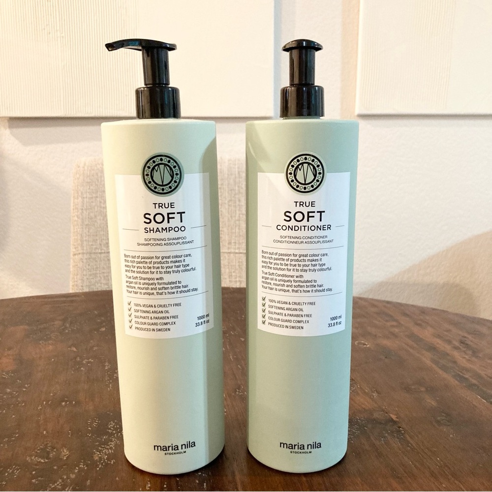 Maria Nila True Soft Shampoo and Conditioner Set Bundle 1000 ml Bottles NEW